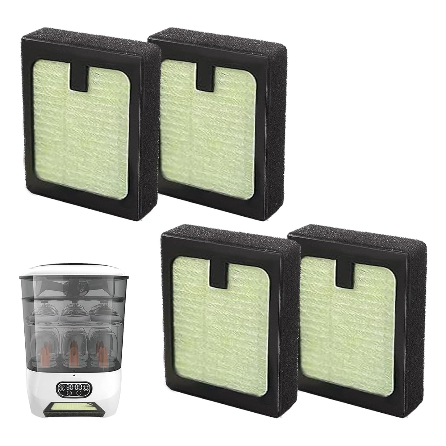 3PCS HEPA Filter Replacement Compatible with Baby Brezza Bottle Dryer Advanced and Baby Brezza Bottle Washer Pro