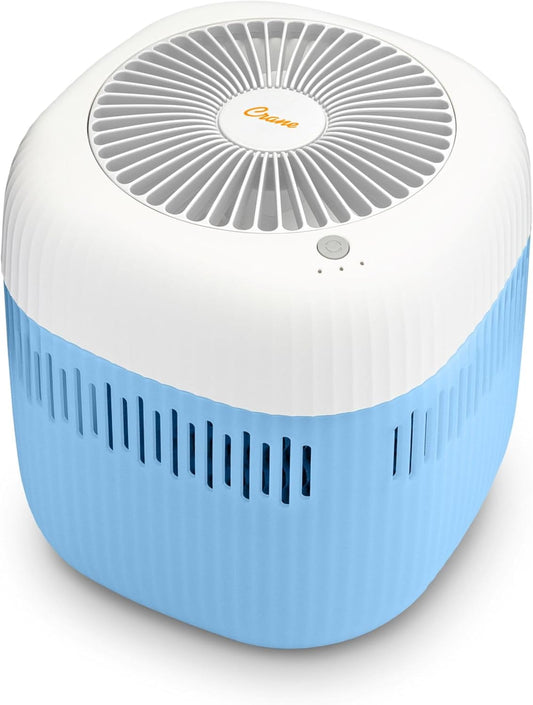 Crane Evaporative Humidifier With Wick Filter, Dishwasher Safe Tank, UV Light, Invisible Mist Evaporative Humidifiers for Bedroom, Nursery, Office, Easy Clean Humidifier 1.9L Tank, Up To 250 SQ FT