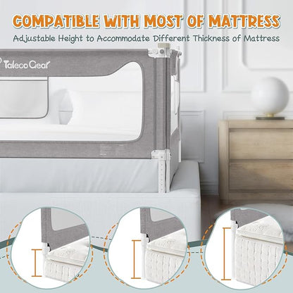 G TALECO GEAR Bed Rail for Toddlers, Stable Protective Bed Side Rails, Baby Bedrail Guard for Twin Full Queen & King Size Bed ((3 Sides for Full Size) 74.8x74.8x54 Inch)
