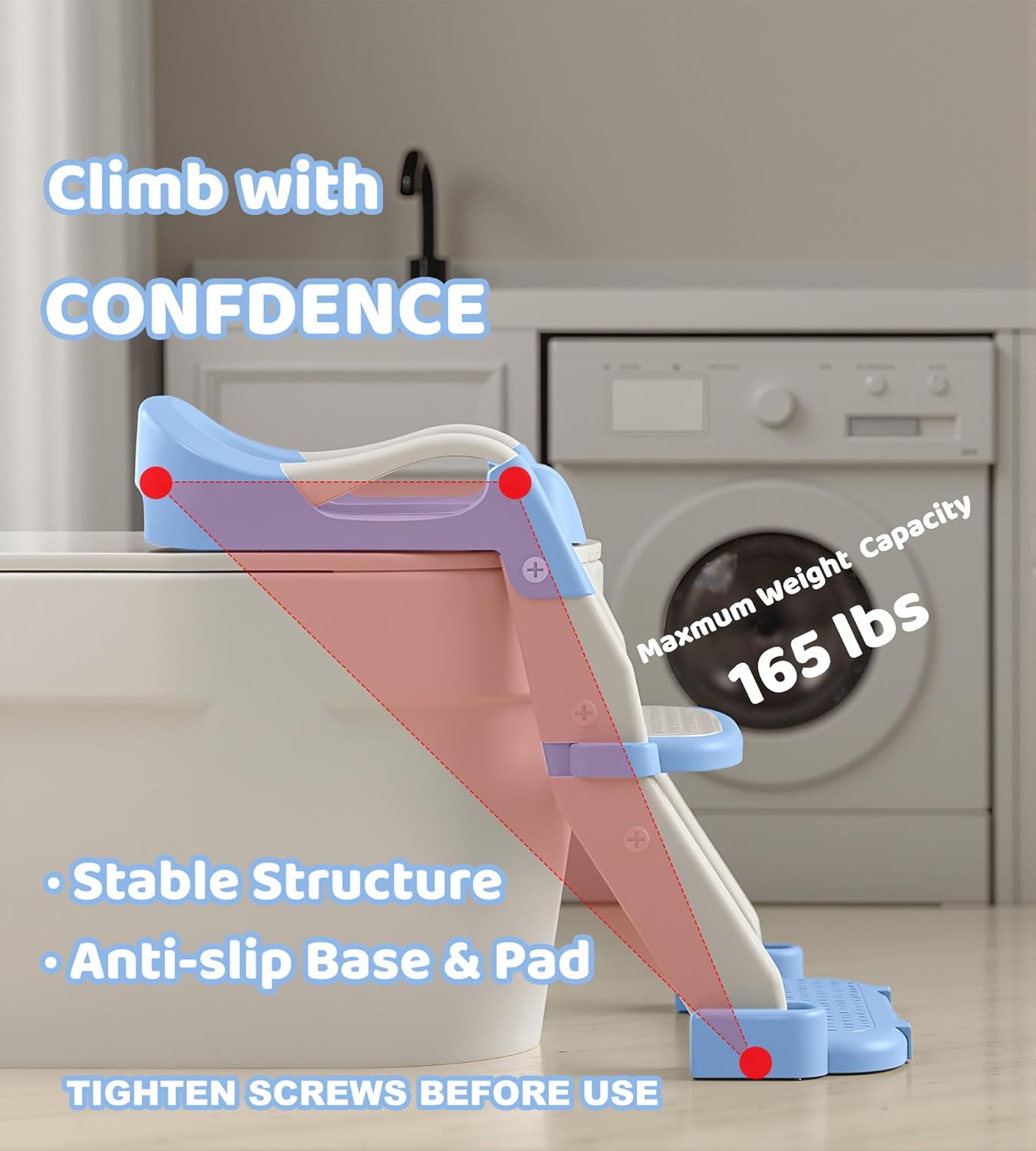2-in-1 Toddler Potty Training Toilet Seat with Step Stool Ladder – Adjustable Height Potty Chair Urinal for Baby Boys Girls Age 1-3, Foldable Training Potty with Splash Guard & Anti-Slip Feet, Grey