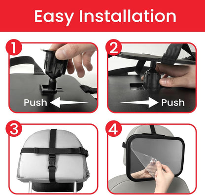 Baby Car Mirror, Shatterproof & Easy Assembled Crash Tested, 360° Rotation, Safety Car Seat Mirror for Rear Facing Infant with Wide Crystal Clear View