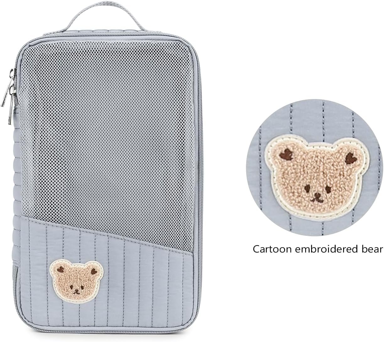 MOMIGO Baby Diaper Bag Organizer Pouches Waterproof Mini Diaper Bag - 2 pcs/set Foldable Hanging Bag Reusable, Washable or Cloth Diapers, with Gift for Baby Shower (Khaki（A）)
