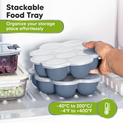 KeaBabies Silicone Food Freezer Trays with Lid, 2oz x 10 Pods Baby Food Storage Containers, Easy Puree Meal Prep, Breast Milk Silicone Freezer Molds, Dishwasher, Microwave Safe, BPA-Free (Chai Latte)