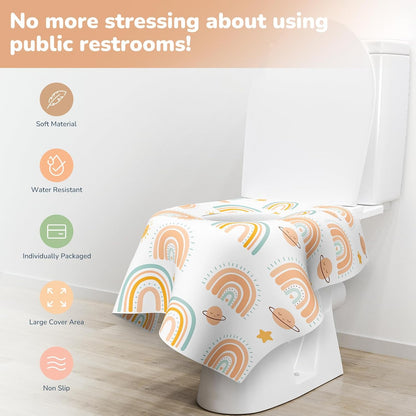 30 Pack Toilet Seat Covers Disposable, Large Waterproof Potty Covers for Toddlers, Kids, and Adults, Individually Wrapped for Travel, Toddler Potty Training for Public Restroom, Airplane, Trip