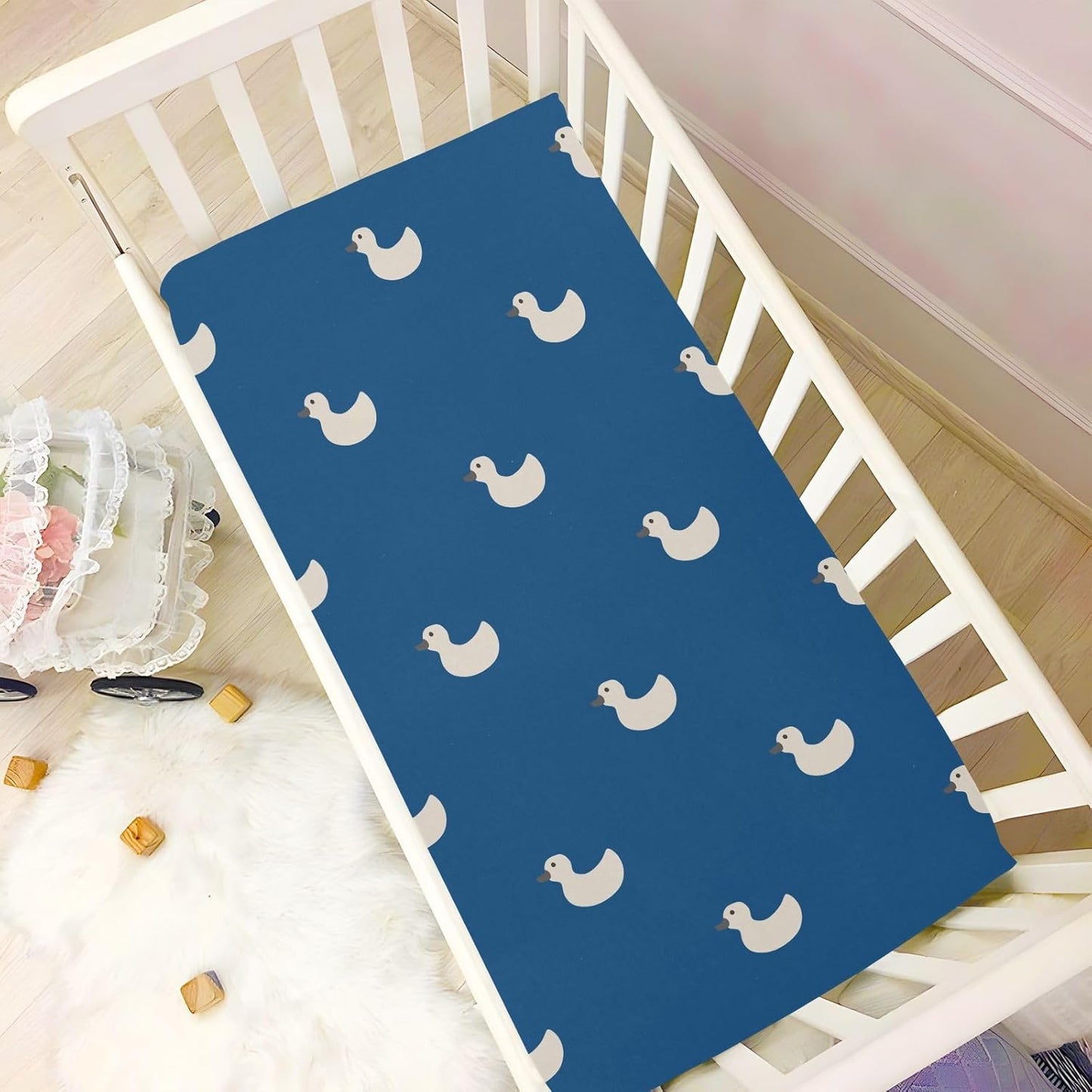 Fitted Crib Sheets Cactus and Floral Stretchy Portable Playard Sheets for Baby Toddler, Breathable Soft Mini Crib Mattress 52 x 28 in for Boys and Girls