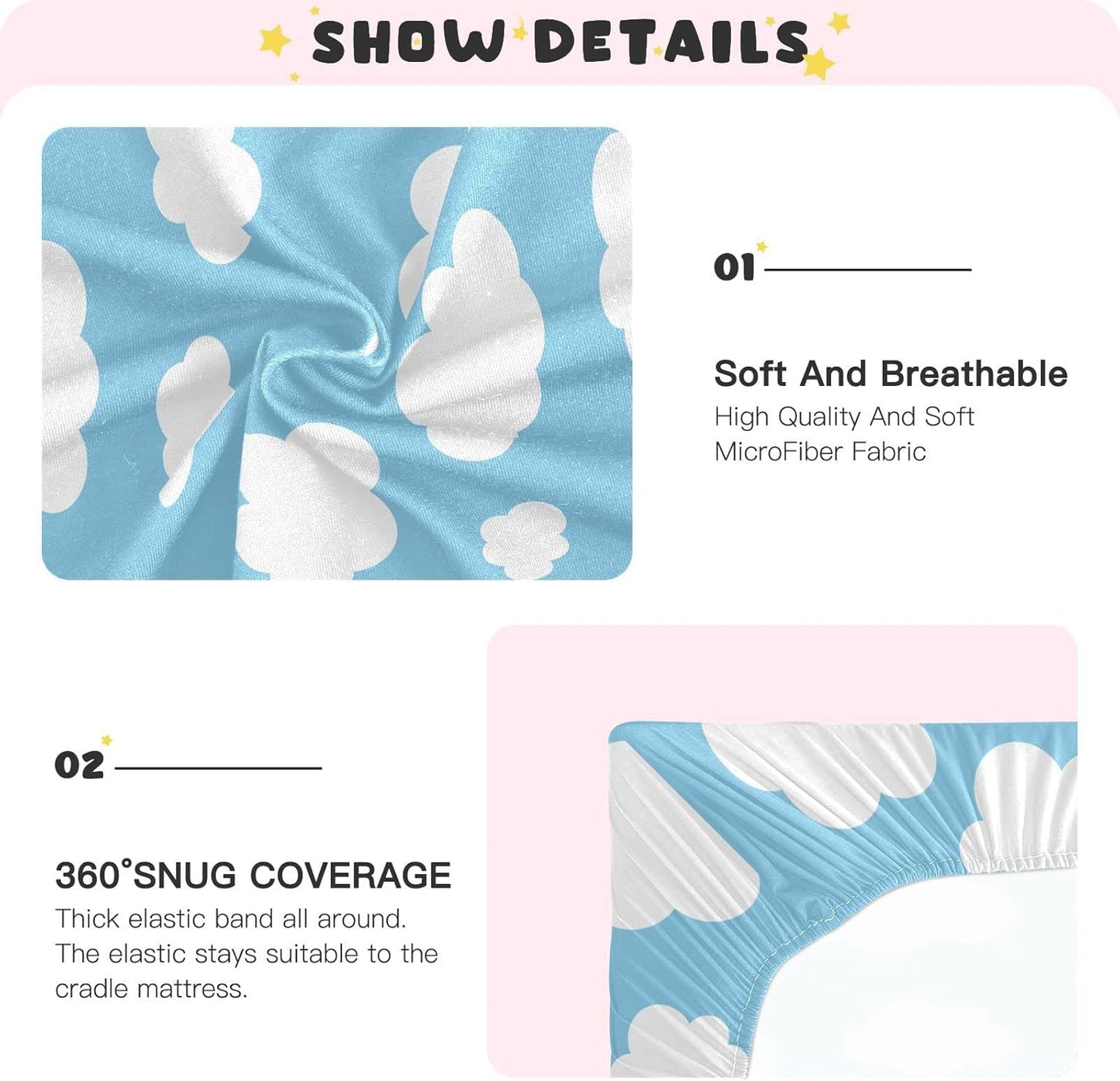 Fitted Crib Sheets Cactus and Floral Stretchy Portable Playard Sheets for Baby Toddler, Breathable Soft Mini Crib Mattress 52 x 28 in for Boys and Girls