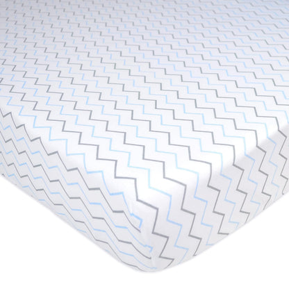 American Baby Company 2 Pack 100% Natural Cotton Fitted Pack and Play Sheets 39" x 27" - Soft & Breathable Pack N Play Sheets for Playard & Mini Crib Mattress, Pink Stars/Zigzag, for Boys & Girls