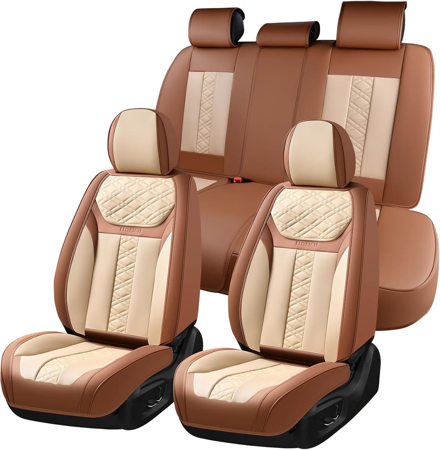 FLORICH Car Seat Covers Full Set, Automotive Seat Covers, Black Car Seat Cover, Waterproof Seat Protectors Universal fit for Car Truck Van SUV - Black