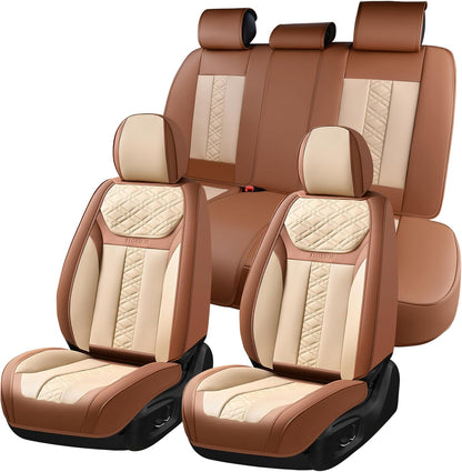 FLORICH Car Seat Covers Full Set, Automotive Seat Covers, Black Car Seat Cover, Waterproof Seat Protectors Universal fit for Car Truck Van SUV - Black