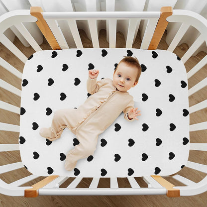 Fall Cute Mushroom Leaves Fitted Crib Sheets Stretchy Portable Playard Sheets for Baby Toddler, Breathable Soft Mini Crib Mattress 52 x 28 in for Boys and Girls