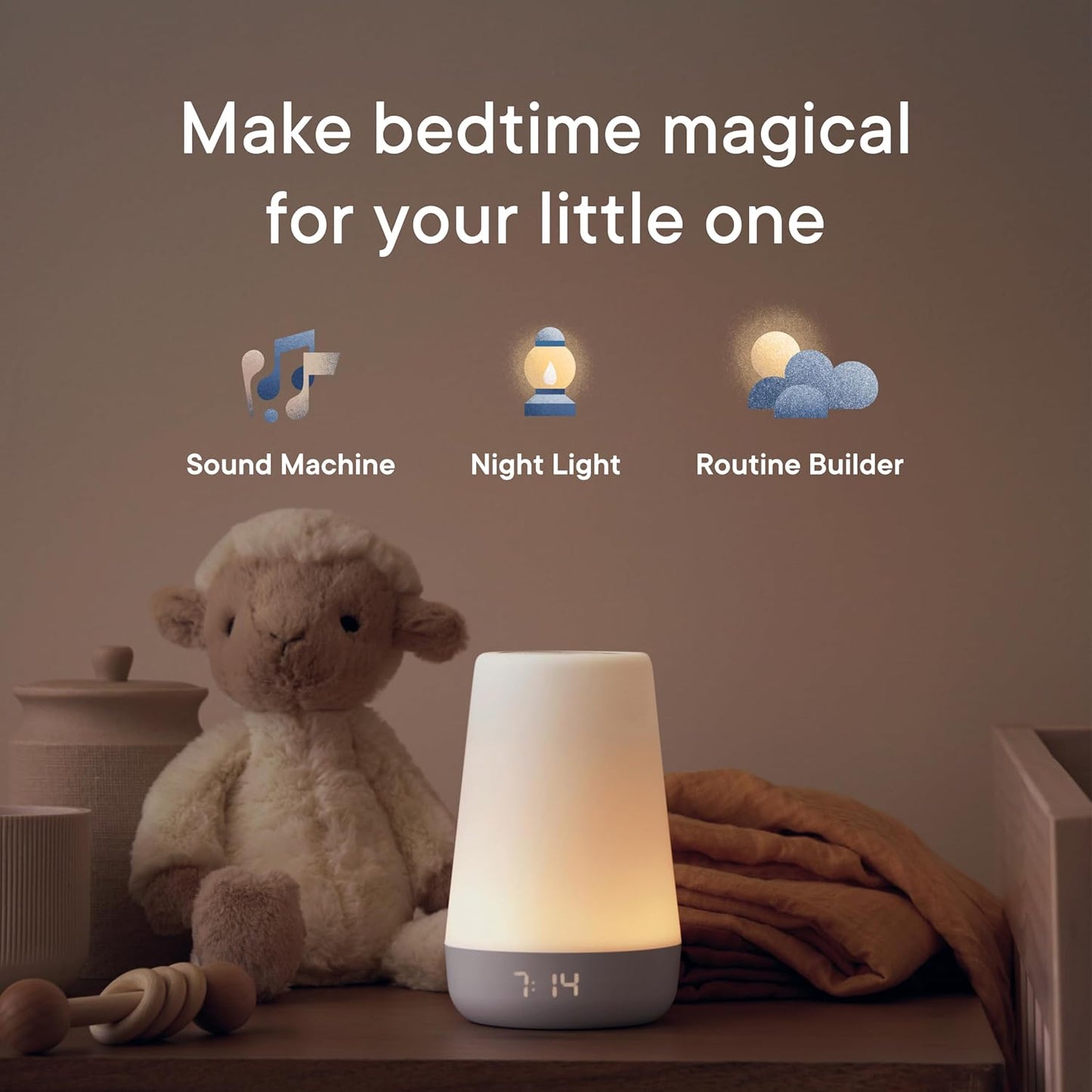 Hatch Baby Sound Machine, Night Light (Putty) | Sleep Support | Registry Essential, Routine Builder, Time-to-Rise Alarm Clock, White Noise, Nursery Stories, Toddler Kids (Wi-Fi)