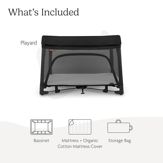 UPPAbaby Remi Playard | Deluxe 3-in-1 Portable Playard, Bedside Bassinet + Travel Crib| Mesh Bassinet, Mattress, Organic Cotton Mattress Cover + Storage Bag Included | Jake (Charcoal)