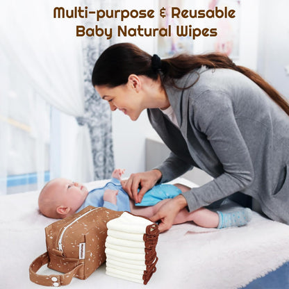 Mama Koala 2 Pack Reusable Pail Liners, with 15 Pack Washable cloth diaper wipes & 1ps of Waterproof pod