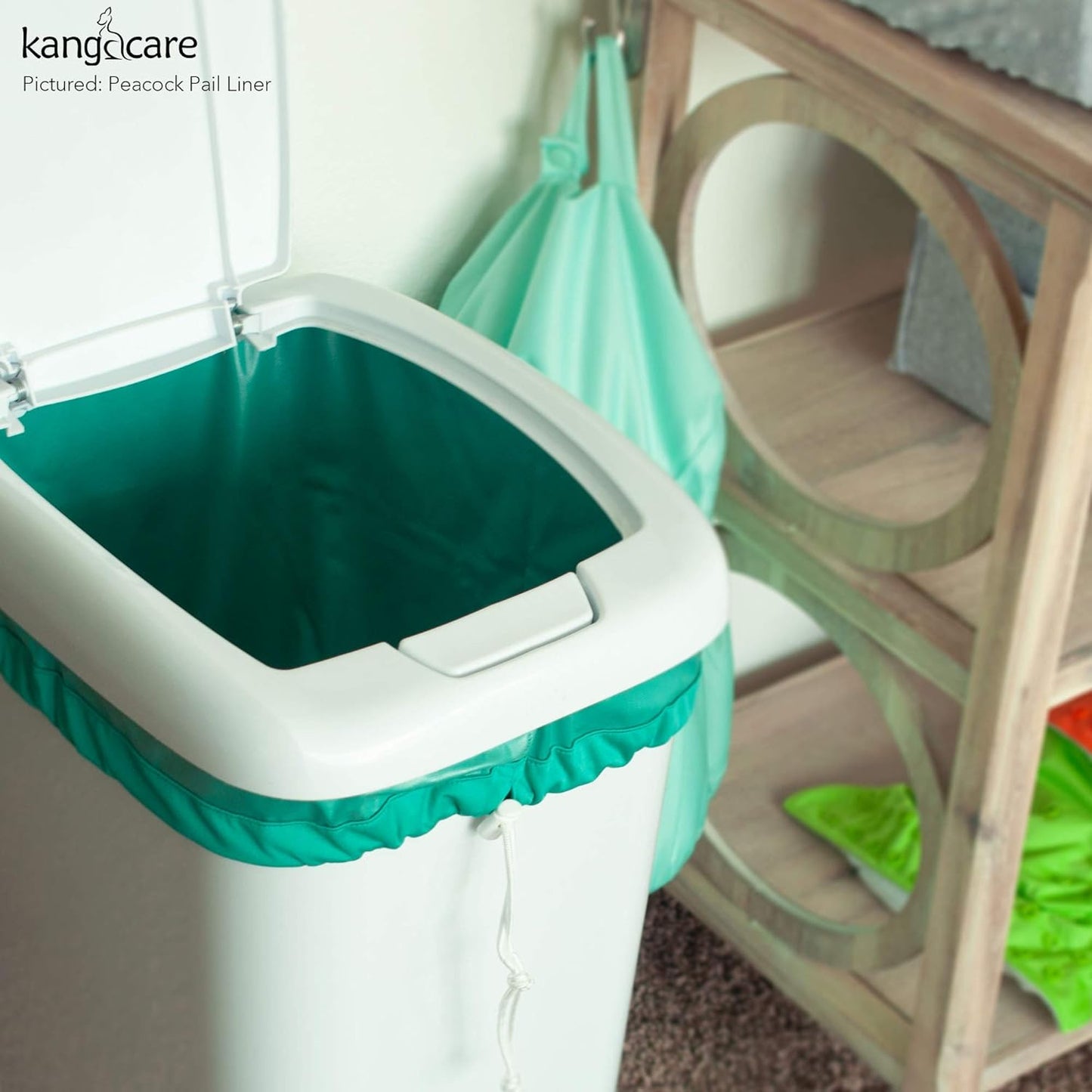 Kanga Care Seam Sealed Drawstring Reusable Diaper Pail Liner Large Barrel Shape 26" height x 51" top x 33" base | Pebble