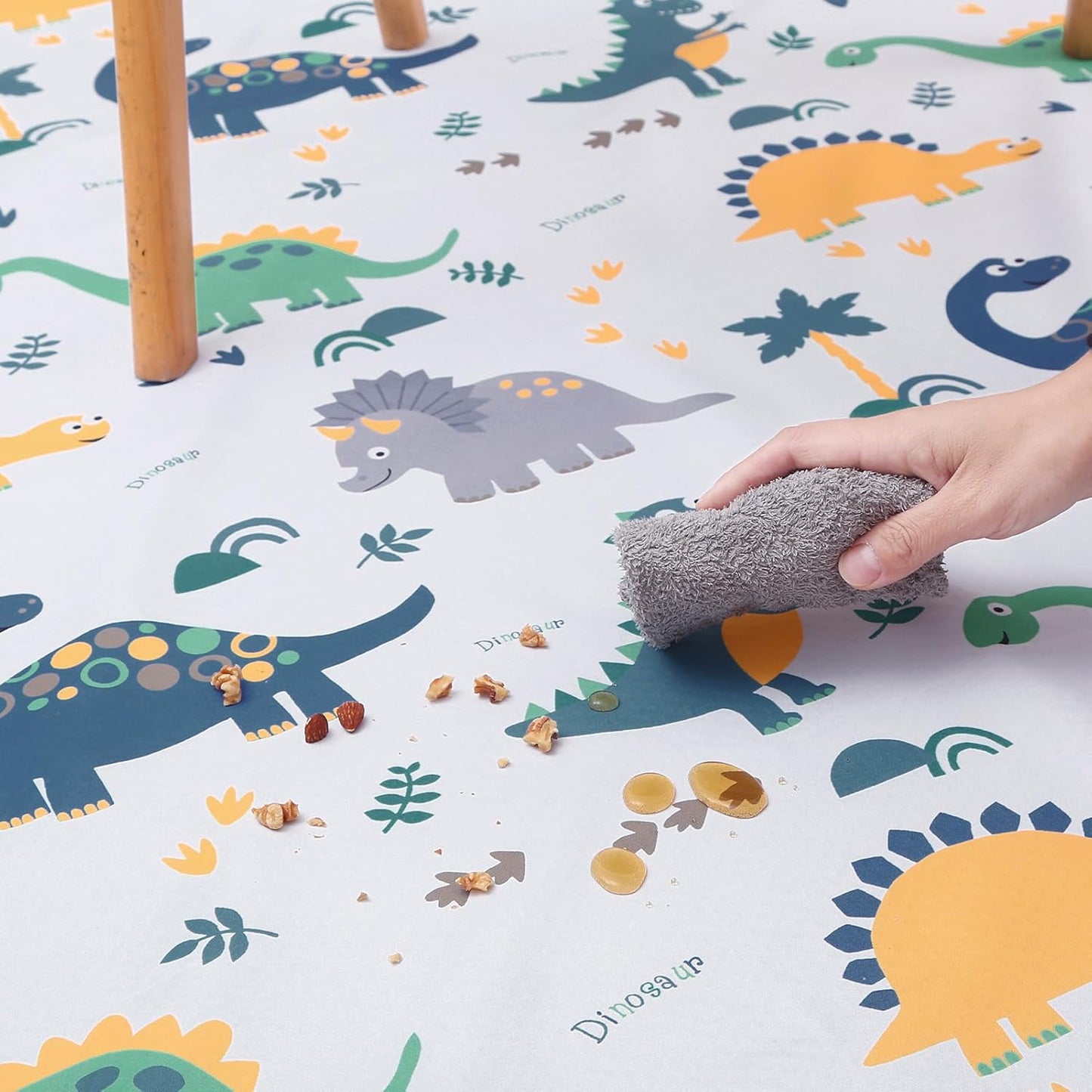 Splat Mat for Under High Chair/Arts/Crafts by CLCROBD, 51" Baby Anti-Slip Food Splash and Spill Mat for Eating Mess, Waterproof Floor Protector and Table Cloth