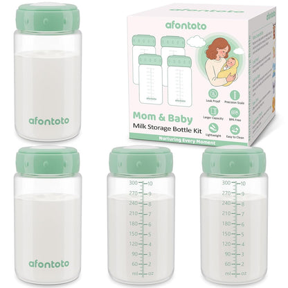 6PCS Breastmilk Storage Bottle for Momcozy Breast Milk Cooler, Wide-Neck Baby Bottles for Pumping Fit Spectra Flange, Spectra Collection Bottles for Fridge, Breastfeeding Essential, 10 oz