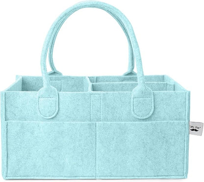 Mr. Pen- Baby Diaper Caddy Organizer, Mint Whisper, Baby Caddy Organizer with Handle, Compact Size, Collapsible & Portable