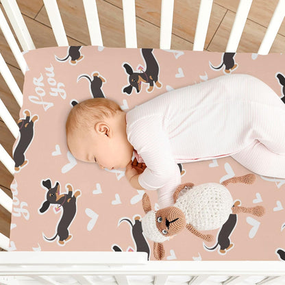 Fall Cute Mushroom Leaves Fitted Crib Sheets Stretchy Portable Playard Sheets for Baby Toddler, Breathable Soft Mini Crib Mattress 52 x 28 in for Boys and Girls