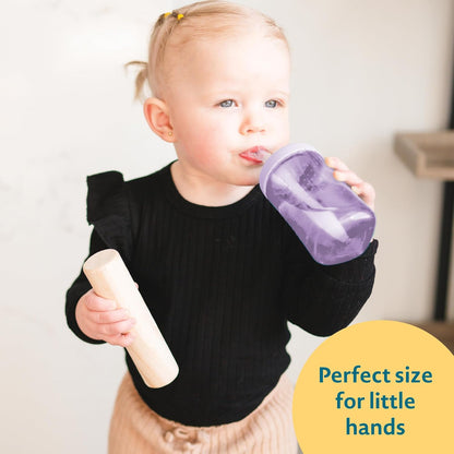 The First Years Squeeze & Sip Toddler Straw Cups - Squeezable Transition Sippy Cup with Silicone Straw - Toddler Feeding Supplies - 7 Oz - 3 Count - Ages 6 Months and Up