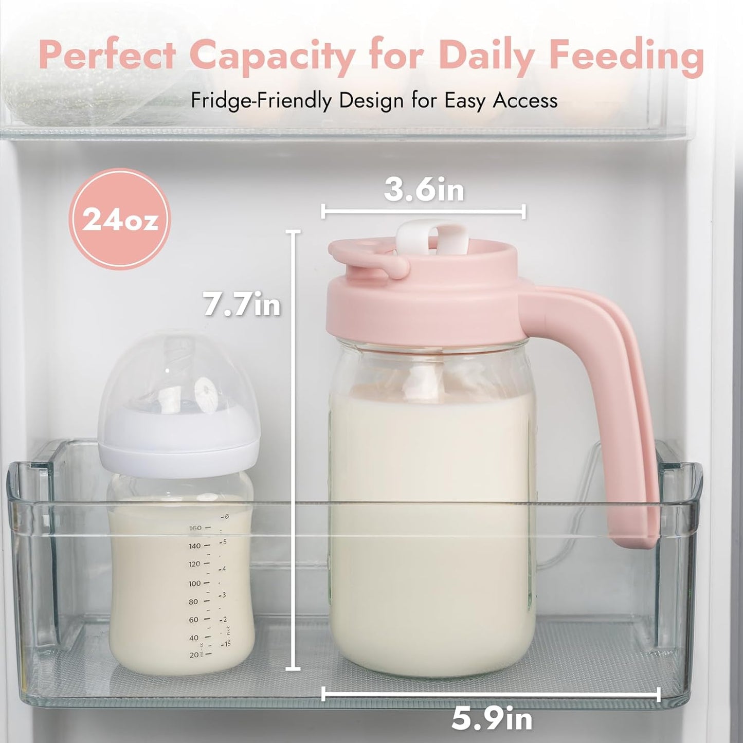 Papablic Baby Tongue Cleaner and Glass Formula Mixing Pitcher