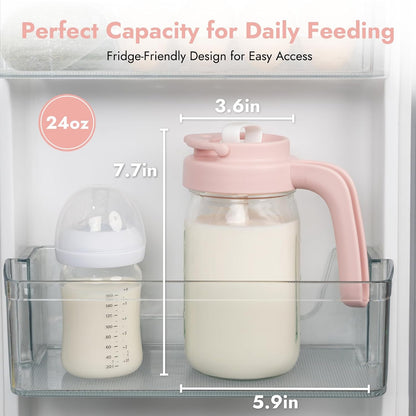 Papablic Baby Tongue Cleaner and Glass Formula Mixing Pitcher