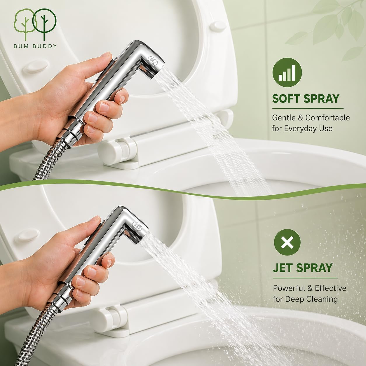 Handheld Bidet Sprayer for Toilet - Bum Gun Bidet Sprayer Kit with Adjustable Pressure, Bathroom Bidet Attachment, Cloth Diaper Sprayer, Feminine Wash, Easy Install, Leak-Free