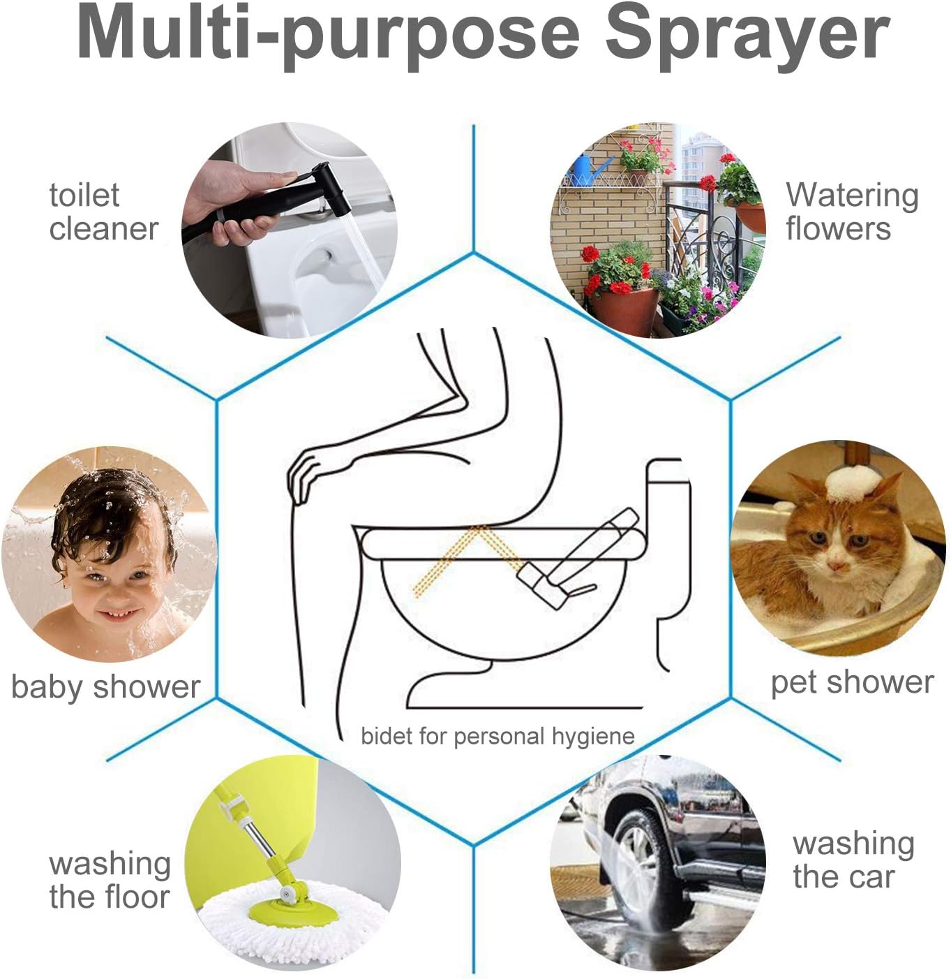 Matte Black Handheld Bidet Sprayer for Toilet & Cloth Diaper Cleansing