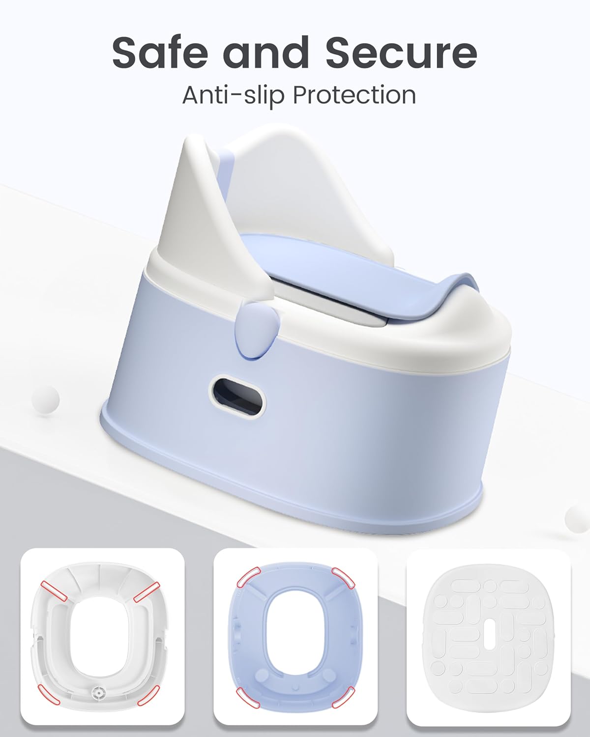 3-in-1 Toddler Potty Training Toilet for Boys and Girls with Soft Cushion Multi-use Baby Potty Chair for Toddlers 1-3 Training Potty Seat Toddler Toilet Baby Potty Training Seat with Step Stool