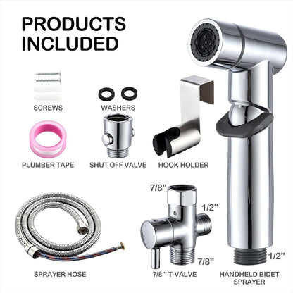 Handheld Bidet Sprayer for Toilet Kit Cleaning Assistant Jet Spray Bidet attachment for Toilet Adjustable Water Pressure Easy Control One Button to Shut-off Water