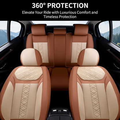 FLORICH Car Seat Covers Full Set, Automotive Seat Covers, Black Car Seat Cover, Waterproof Seat Protectors Universal fit for Car Truck Van SUV - Black