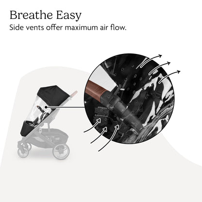 UPPAbaby Performance Rain Shield for Cruz V3 - Waterproof and Windproof Coverage - Ventilated Design - Quick Attachment - Easy Access to Child