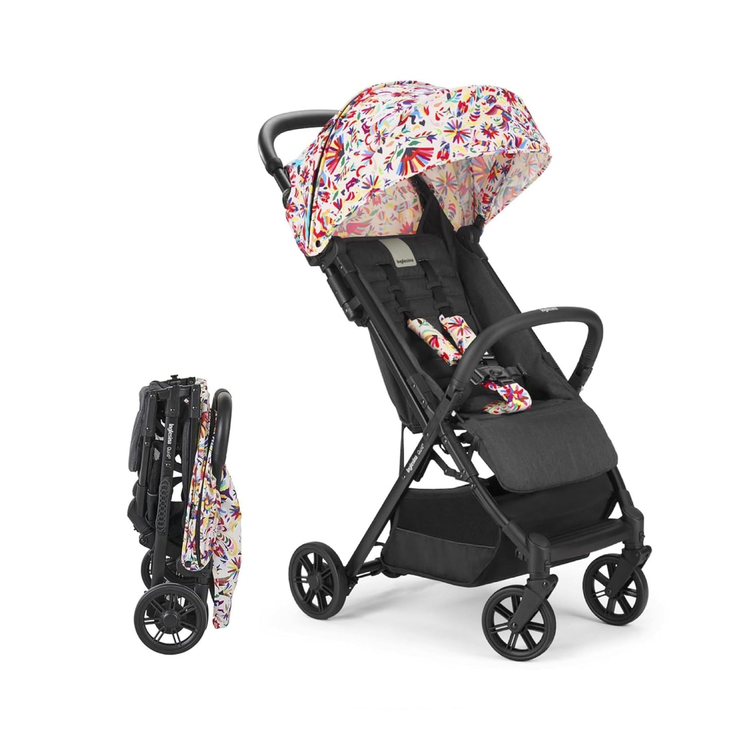 Inglesina Quid 2 Stroller - Midnight Blue - Ultra Compact Lightweight Travel Stroller, Babies and Toddlers, Airplane Overhead, Foldable, Reclining Seat, Collapsible Canopy, 3 Months - 50 lbs, BPA Free