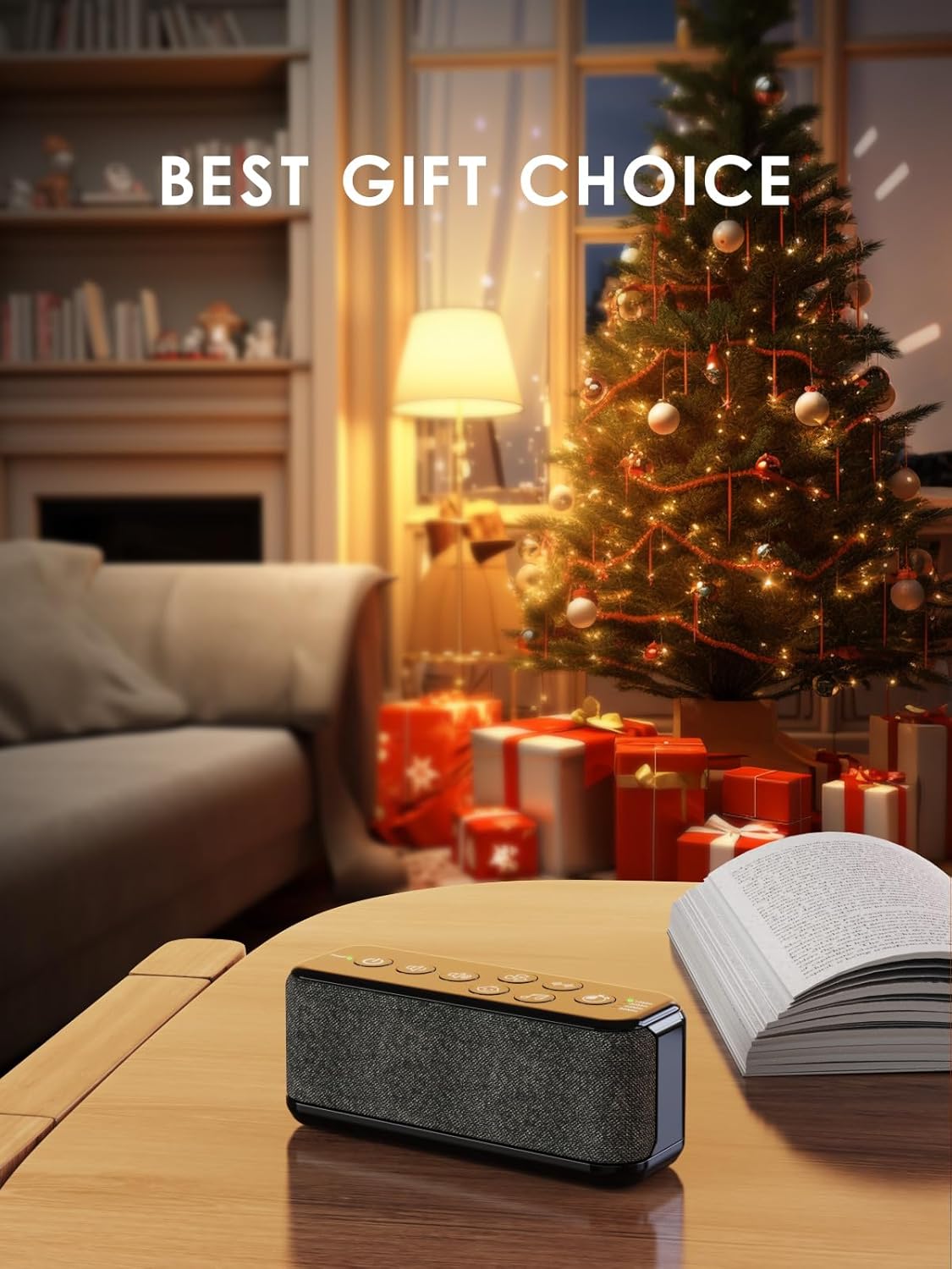 OnLyee White Noise Machine for Office Privacy, USB Rechargeable Sound Machine with 42 Non-Looping Sounds, Auto-Off Timer for Focus, Sleep and Travel