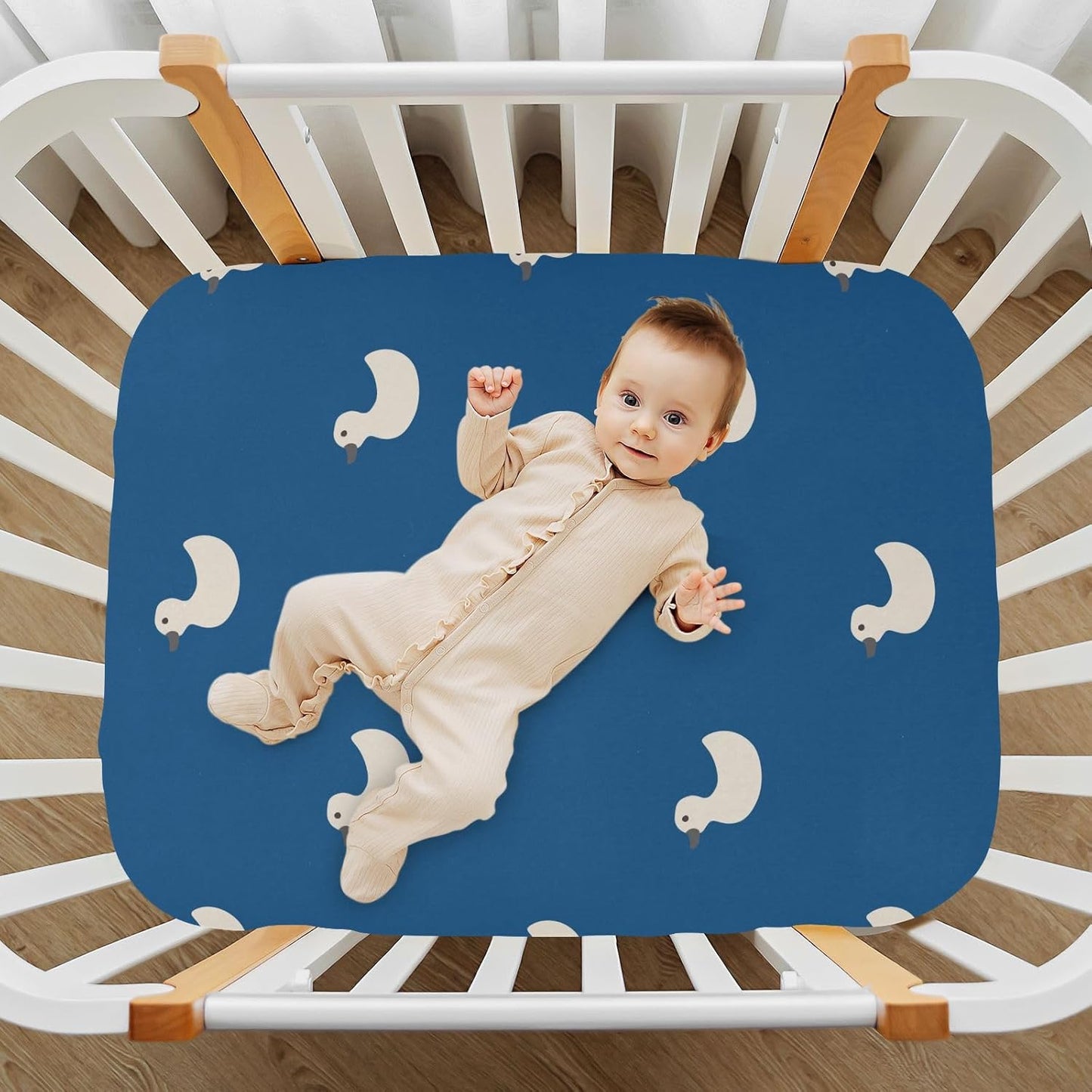 Fitted Crib Sheets Cactus and Floral Stretchy Portable Playard Sheets for Baby Toddler, Breathable Soft Mini Crib Mattress 52 x 28 in for Boys and Girls