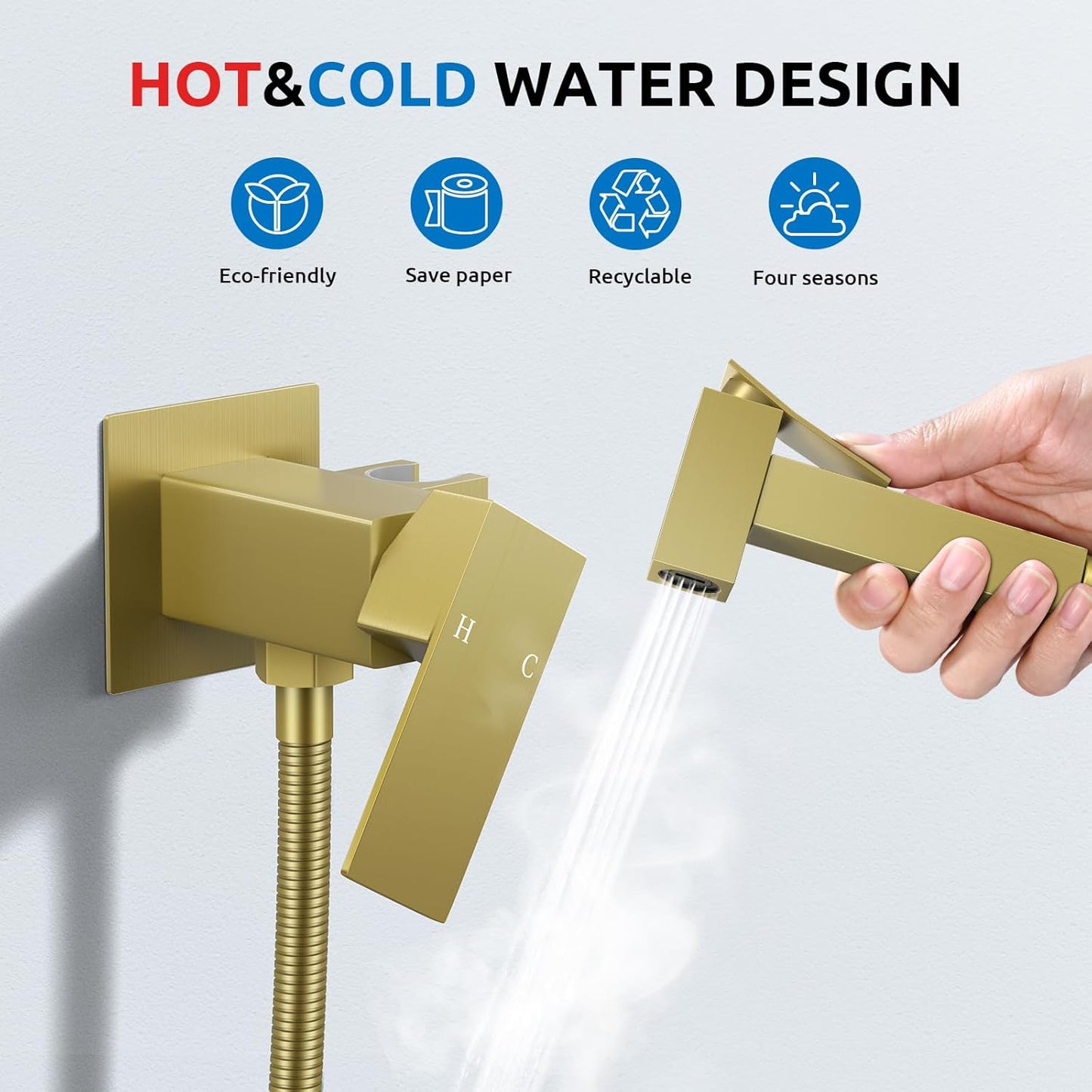 Arofa Handheld Bidet Sprayer for Toilet - 2 Pack Bidets Faucet for Existing Toilets Cloth Diaper Jet Sprayer, Stainless Steel Muslim Shower with Bidet Hose for Feminine Wash