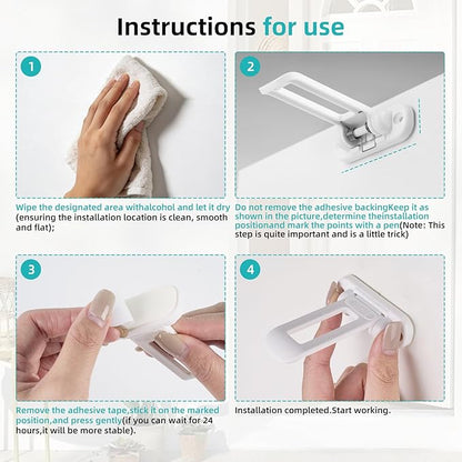 Child Safety Cabinet Locks (10 Pack) – Hidden Child Proof Cabinet Locks with Extra-Long Locking Arm, Strong Adhesive for Most Cabinets & Drawers, Easy to Install Baby Proofing Locks