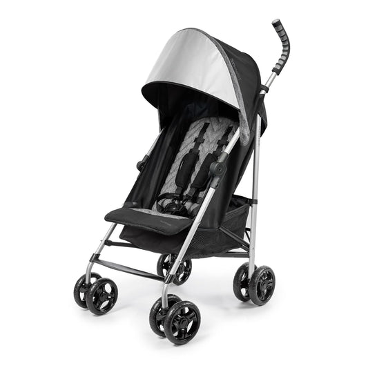 Summer Infant Ingenuity 3Dlite Convenience Stroller,Jet Black–Lightweight Stroller with Aluminum Frame,Large Seat Area, 4 Position Recline, Extra Large Storage Basket– Infant Stroller for Travel&More