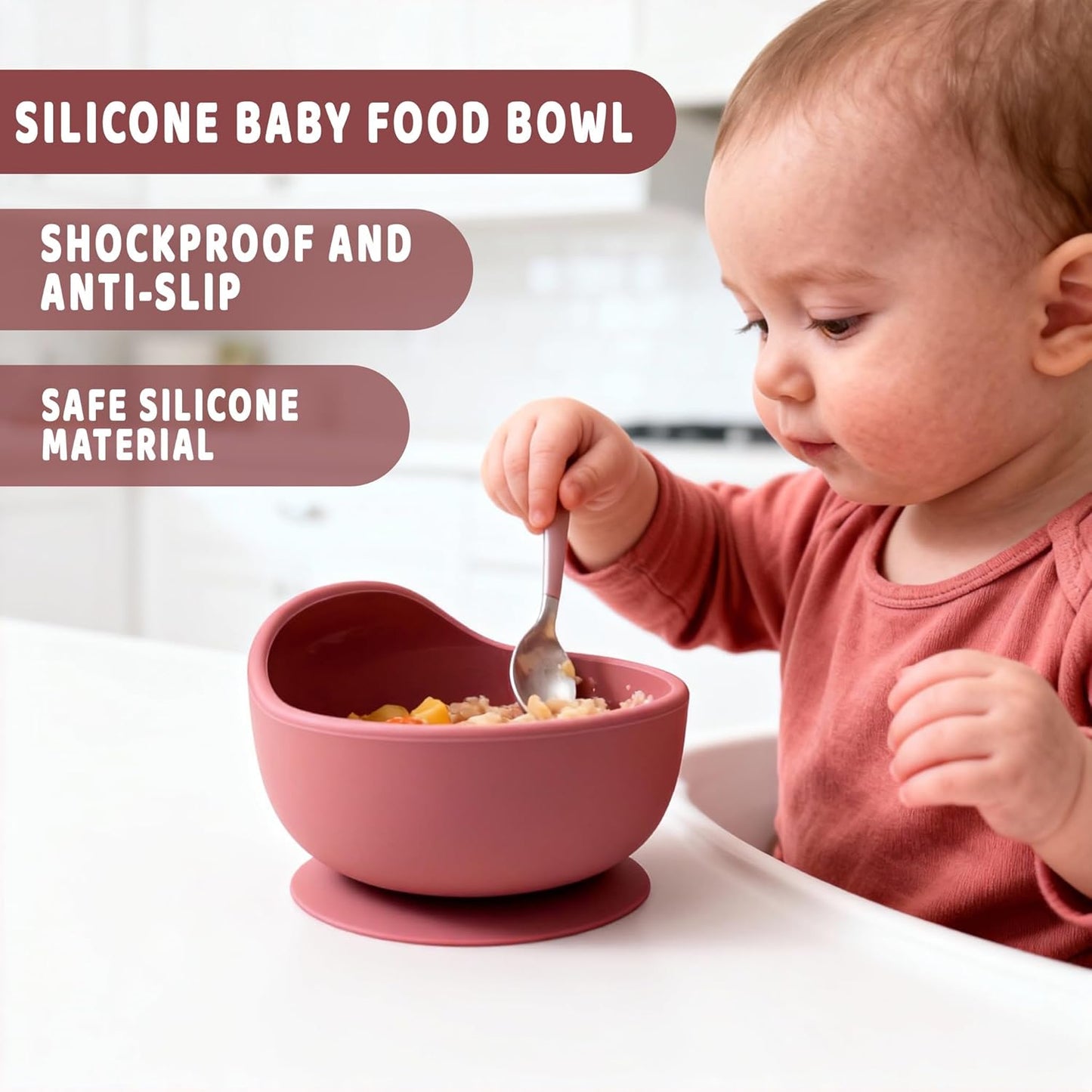 Silicone Suction Baby Bowls, Stay Put Spill Proof Bowls For Toddlers, Food-Grade Soft Flexible Silicone Food Bowl, Perfectly Sized Baby Food Containers, Baby Bowls (Sky blue)