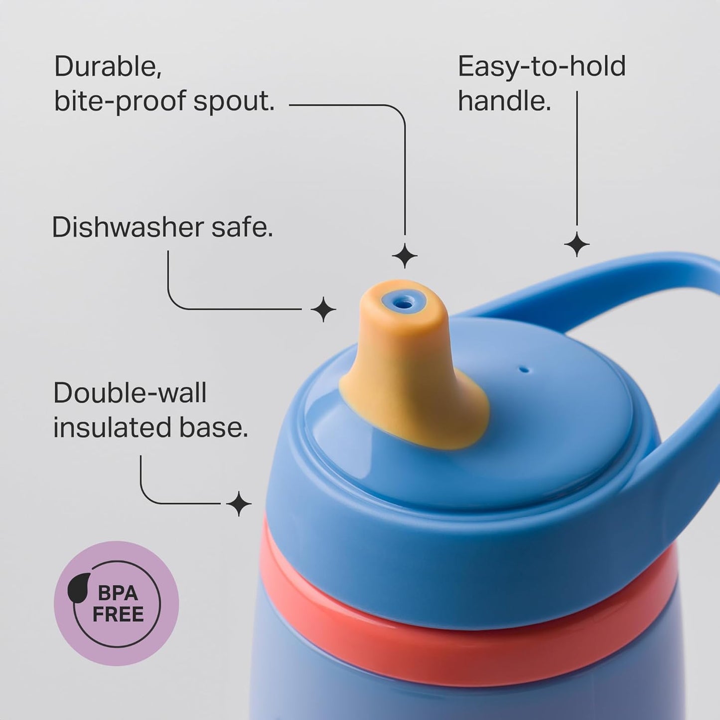 Tommee Tippee Insulated 9oz Sporty Spout Toddler Water Bottle, No Spill, Sippy Cups for Toddlers 1-3, Two-Piece Valve Helps Stop Spills, Green & Teal, BPA Free, Pack of 2