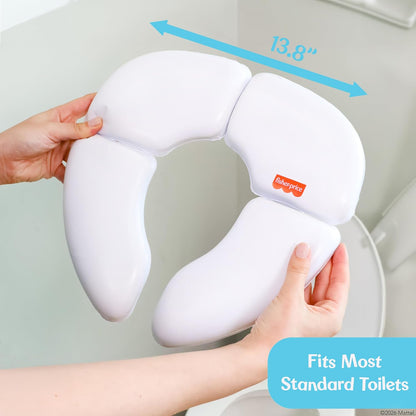 Fisher-Price™ 2-N-1 Potty Trainer with Flushing Sounds, Chart & Storage – White Floor Potty Chair with Splash Guard, Removable Ring & Bowl, Patented Snap Safe Ring Technology