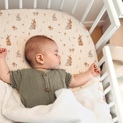 lulumoon Muslin Bassinet Sheets for Baby: Soft Bedside Sleeper Bassinet Fitted Sheets for Boys and Girls