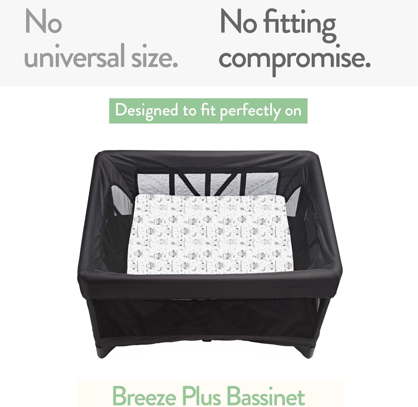 Bedside Sleeper Bassinet Sheets for 33x20 Inch Mattress Pad – Compatible with Maxi COSI Iora, Kidsclub, Angelbliss, Baby Joy, Koola Baby Bedside Bassinet – 100% Jersey Cotton – 2 Pack