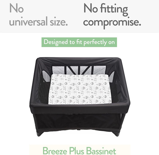 Bedside Sleeper Bassinet Sheets for 33x20 Inch Mattress Pad – Compatible with Maxi COSI Iora, Kidsclub, Angelbliss, Baby Joy, Koola Baby Bedside Bassinet – 100% Jersey Cotton – 2 Pack