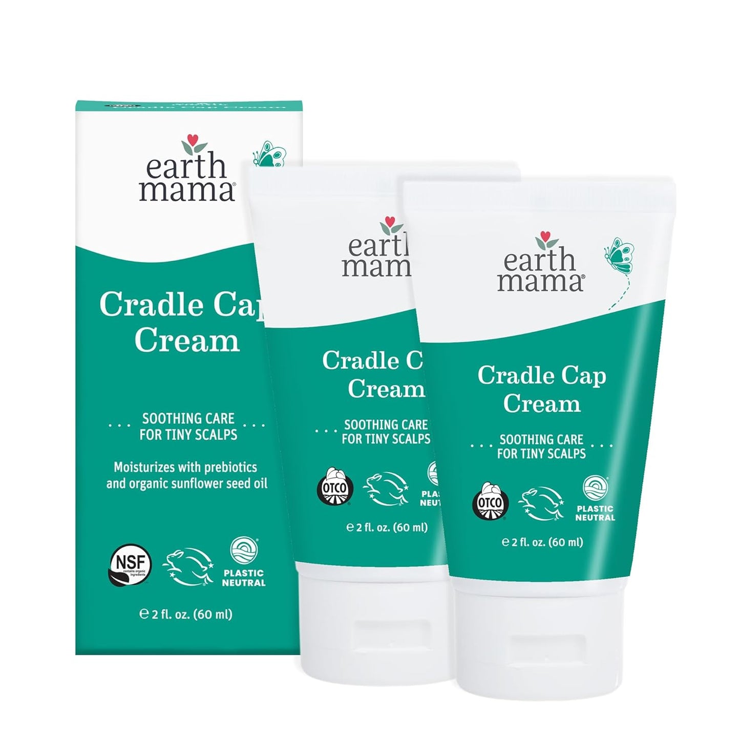 Earth Mama Cradle Cap Cream - 2 oz - Gentle Cream for Babies - Scalp Moisturizer to Help Soften Flakes - Cradle Cap Kit Essential