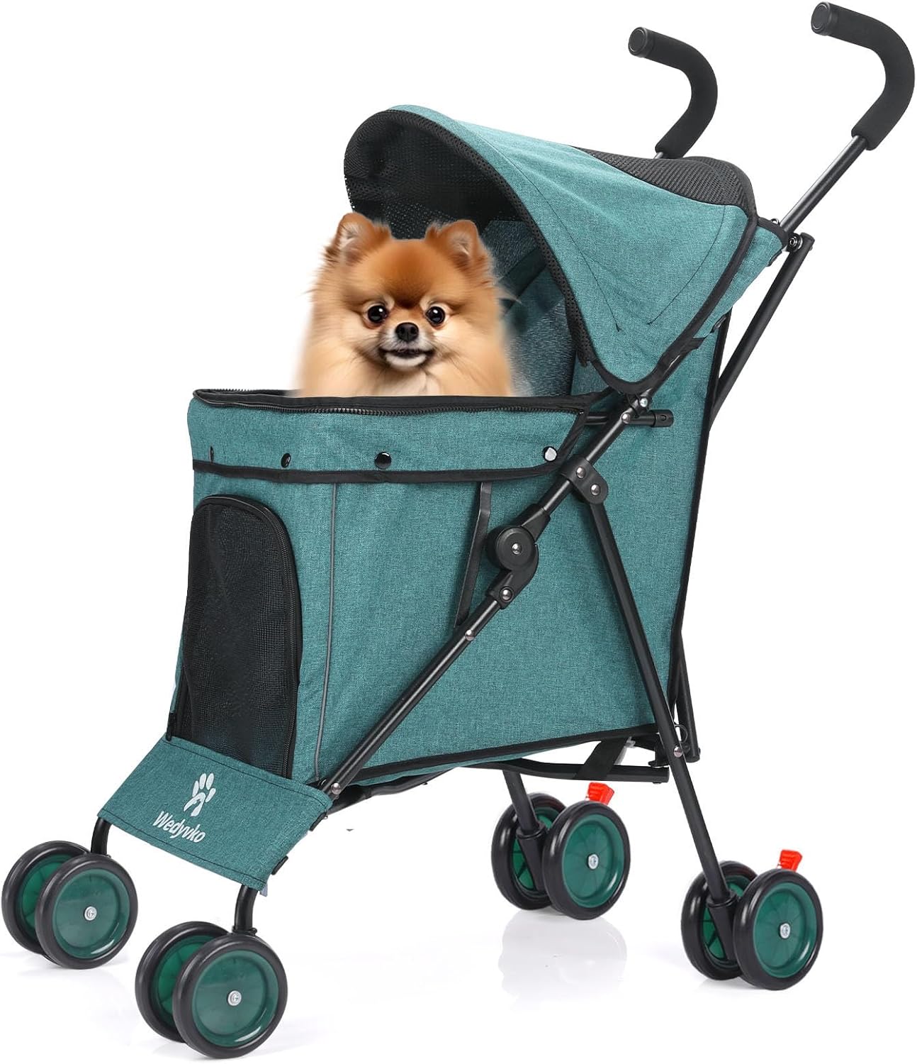 Wedyvko Travel Portable Dog Stroller, Pet Stroller for Small Puppy Dogs & Cats, Up to 33 lbs, Black