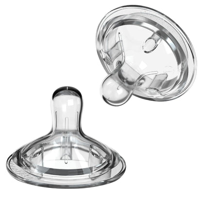Nanobebe Nipples Baby Bottle Nipples, Silicone Nipple, Triple Vented, Ready to Use, 4-Pack, Y Cut