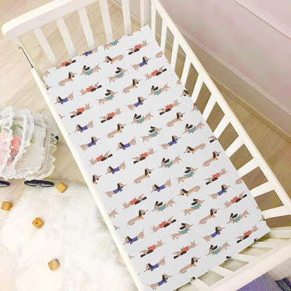 Fitted Crib Sheets Cactus and Floral Stretchy Portable Playard Sheets for Baby Toddler, Breathable Soft Mini Crib Mattress 52 x 28 in for Boys and Girls