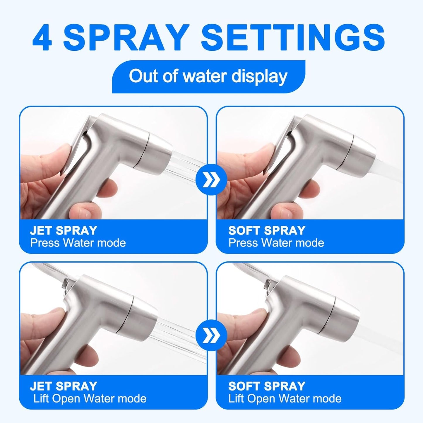 Handheld Bidet Sprayer for Toilet, Muslim Shower Bidet Attachment for Toilet, Cloth Diaper Toilet Sprayer, Jet Spray for Toilet with Bidet Hose for Feminine Wash (Chrome)