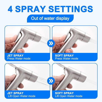 Handheld Bidet Sprayer for Toilet, Muslim Shower Bidet Attachment for Toilet, Cloth Diaper Toilet Sprayer, Jet Spray for Toilet with Bidet Hose for Feminine Wash (Chrome)