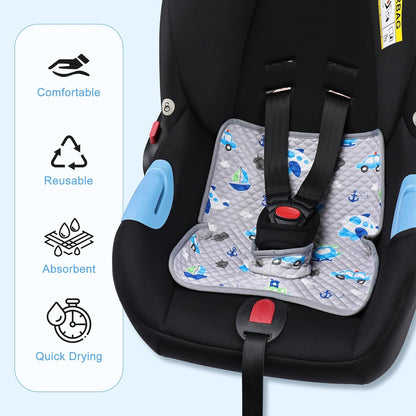 Car Seat Protector for Potty Training, 2 Pack Waterproof CarSeat Liner Toilet Training for Baby Infant Toddler, Dry Seat Piddle Pads Cover for Strollers (Gray)